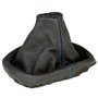 L&P A0035 Soufflet Sac Manchette manchon de commutation 100% cuir véritable veritable noir noire couture fil bleu bleue transmis