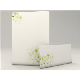 De papier à lettres motif printemps frais de 50 feuilles de papier à lettre a4 et 50 enveloppes imprimées de 10 dIN long fürLase