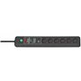 Brennenstuhl 1159541376 Secure-Tec Bloc de 6 Prises avec parasurtenseur 15000 A signal sonore Noir