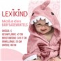 Serviette à Capuche Bébé Lexikind : Peignoir De Bain En Tissu Éponge Pour Garçon Et Fille (Requin Rose)