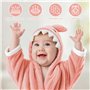Serviette à Capuche Bébé Lexikind : Peignoir De Bain En Tissu Éponge Pour Garçon Et Fille (Requin Rose)