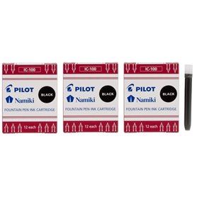 Lot de 3 boites de 12 cartouches PILOT NAMIKI CAPLESS IC-100 NOIR