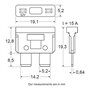 Restagraf - Fusible Plat Standard pour Automobile - Puissance 15 A - Réf. 6874 - Sachet de 25