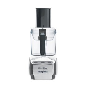 Magimix Mini Plus Zilver/Zwart Robot Culinaire 9.7 livres 400W Sécurité Verrou Acier Inoxydable Hachage Lavage à la main
