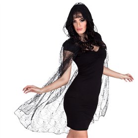 Boland 71000 Cape en Toile d'araignée, Longueur Environ 150 cm, Accessoire pour Costume de Carnaval, Costume d'araignée pour Hal Boland 71000 Cape en Toile d'araignée