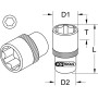 KS Tools 922.1412 Douille ultimate 6 pans 1/4" 12 mm