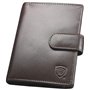 Portefeuille cuir marron compartiments rabattables