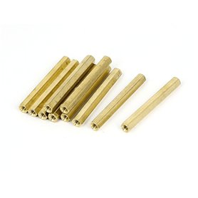 sourcing map Entretoise Hexagonale Écrou Filetage Femelle M4 x 50mm Laiton 10Pcs