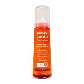 Cantu - Mousse Coiffante Wave Whip - Définition des Boucles Naturelles - Anti-Frisottis et Nourrissant - Sans Sulfates