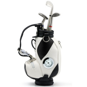 TRIXES Nouveauté Porte-Stylo en Forme de Sac de Golf avec Stylos en Forme de Clubs de Golf et Horloge