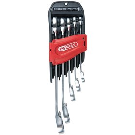 KS Tools - 503.4661- Clés à cliquet - Jeu de 5 clés mixtes à la forme droite - Cliquet réversible