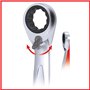 KS Tools - 503.4661- Clés à cliquet - Jeu de 5 clés mixtes à la forme droite - Cliquet réversible