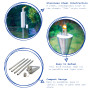 Harbour Housewares Torches de Jardin en Métal - Cône - Paquet de 12 - Torches de Jardin Argentées de 146 cm Éclairage Extérieur 