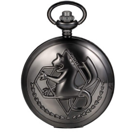 JewelryWe Montre de Poche Ronde Quartz Fantaisie Hippocampe Chiffres Romains Pendentif Collier Alliage pour Homme et Femme Coule