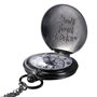 JewelryWe Montre de Poche Ronde Quartz Fantaisie Hippocampe Chiffres Romains Pendentif Collier Alliage pour Homme et Femme Coule