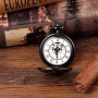 JewelryWe Montre de Poche Ronde Quartz Fantaisie Hippocampe Chiffres Romains Pendentif Collier Alliage pour Homme et Femme Coule