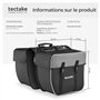 TecTake® Double Sacoche de vélo Porte-Bagage 35L Imperméable Accessoire Velo avec Bandes réfléchissantes & Poches Filets pour Bi