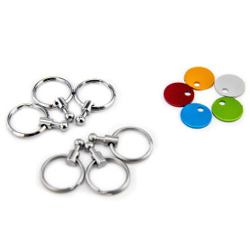 Troika Brevet - KYR60/MC - Porte-clés - Avec mousqueton - 6 anneaux interchangeables - Métal/laiton - Mat - Chromé - Argent orig