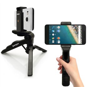iGadgitz U4359-KIT Stabilisateur de poignée de pistolet 2 en 1 et mini trépied léger sur support de table avec support de téléph
