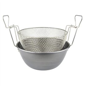 Friteuse en fer brossé avec panier 36