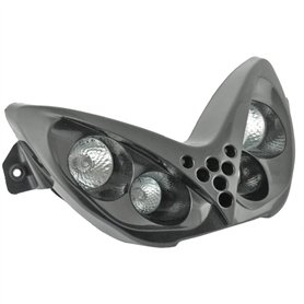 Phare double optique noir à 4 lampes halogènes TNT scooter MBK 50 Nitro tuning