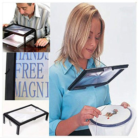 Honfitat Led A4 Page Grandes Mains Libres Loupe 3 X Loupe Lecture & Cordon