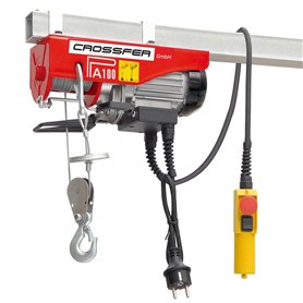 Crossfer PA100 Palan à câble Treuil à câble avec poulie de renvoi capacité de levage 50/100KG hauteur de levage 8 / 4m 230V