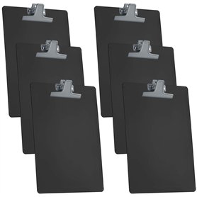 Acrimet Porte-bloc Format Lettre A4 (34 x 24 cm) avec Pince Métallique Premium et Règles Latérales (Plastique) (Couleur Noire) (