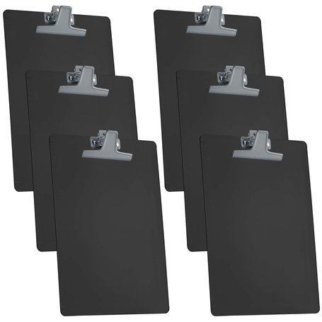 Acrimet Porte-bloc Format Lettre A4 (34 x 24 cm) avec Pince Métallique Premium et Règles Latérales (Plastique) (Couleur Noire) (