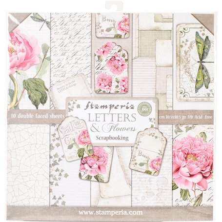Stamperia Bloc Papier Scrap double Face 10 feuilles 30