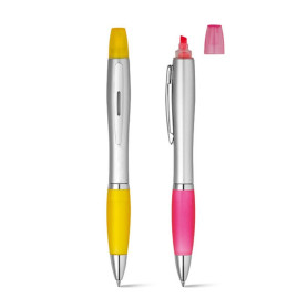 Lot de 2 stylos à bille avec surligneur