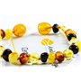 unisex Collier Ambre 33cm.+Bracelet 14cm.- 100% Plus Haute Qualité Certifié l'Ambre la Baltique Authentique Collier Perles de Pl