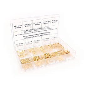 Boîte d'assortiment de 360 pièces petites vis à bois selon DIN 96