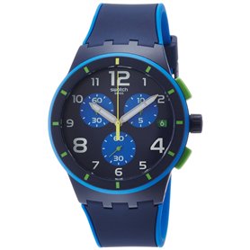 Swatch Homme Digital Quartz Montre avec Bracelet en Silicone SUSN409