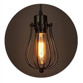 Chrasy E27 Rétro Metal Suspensions Luminaire Cage Vintage Plafonnier Luminaire Cage Lumière Eclairage de Plafond Lustre Pendante