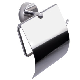 Kapitan Porte-Rouleau pour Papier WC avec Couvercle Mural Auto-adhésif Salle de Bain Acier Inoxydable Fini Poli