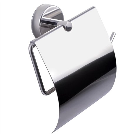 Kapitan Porte-Rouleau pour Papier WC avec Couvercle Mural Auto-adhésif Salle de Bain Acier Inoxydable Fini Poli
