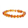Collier unisex Ambre 33cm.+Bracelet 14cm.- 100% Plus Haute Qualité Certifié l'Ambre la Baltique Authentique Collier Perles de Pl
