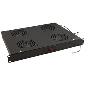 Waytex 37349 Plateau de 4 Ventilateurs avec Thermostat 19"