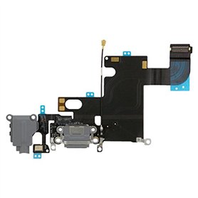 Pièce détachée compatible Apple - Nappe écouteurs (jack) / connecteur charge (dock) et micro pour iPhone 6 gris sidéral