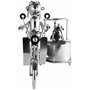 BRUBAKER - Porte-Bouteille de vin - Couple & Chien à Moto Side-Car - Sculpture en Métal - Carte de voeux INCL. - Idée Cadeau Ori