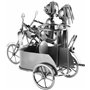 BRUBAKER - Porte-Bouteille de vin - Couple & Chien à Moto Side-Car - Sculpture en Métal - Carte de voeux INCL. - Idée Cadeau Ori