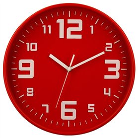 Atmosphera Horloge Pendule Murale silencieuse - Diamètre 30 cm - Coloris Rouge
