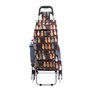 Poussette de marché 6 Roues Coloris Marron avec Motif Chats 43L