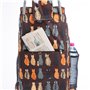 Chariot de Course, Poussette de marché 6 Roues Coloris Marron avec Motif Chats 43L