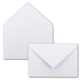 100x enveloppes DIN B6 - blanc - rabat pointe - 180 x 125 mm - 120 g/m² - collage humide sans fenêtre