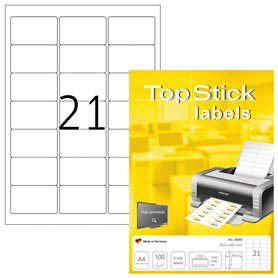 TopStick - Pochette de 2100 étiquettes d'adressage autocollantes (63