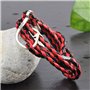 Infinite U Bracelet tressé Multi-Rangs Multicolore Le Fermoir de l'hameçon Hope en Alliage et Cuir coloré pour Femme Homme