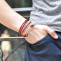 Infinite U Bracelet tressé Multi-Rangs Multicolore Le Fermoir de l'hameçon Hope en Alliage et Cuir coloré pour Femme Homme