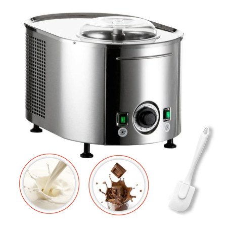 Musso Mini Lussino 4080 Gourmet Sorbetière & Deux Arômes & Spatule en Silicone | Turbine à Glace Italienne pour la Maison | Glac